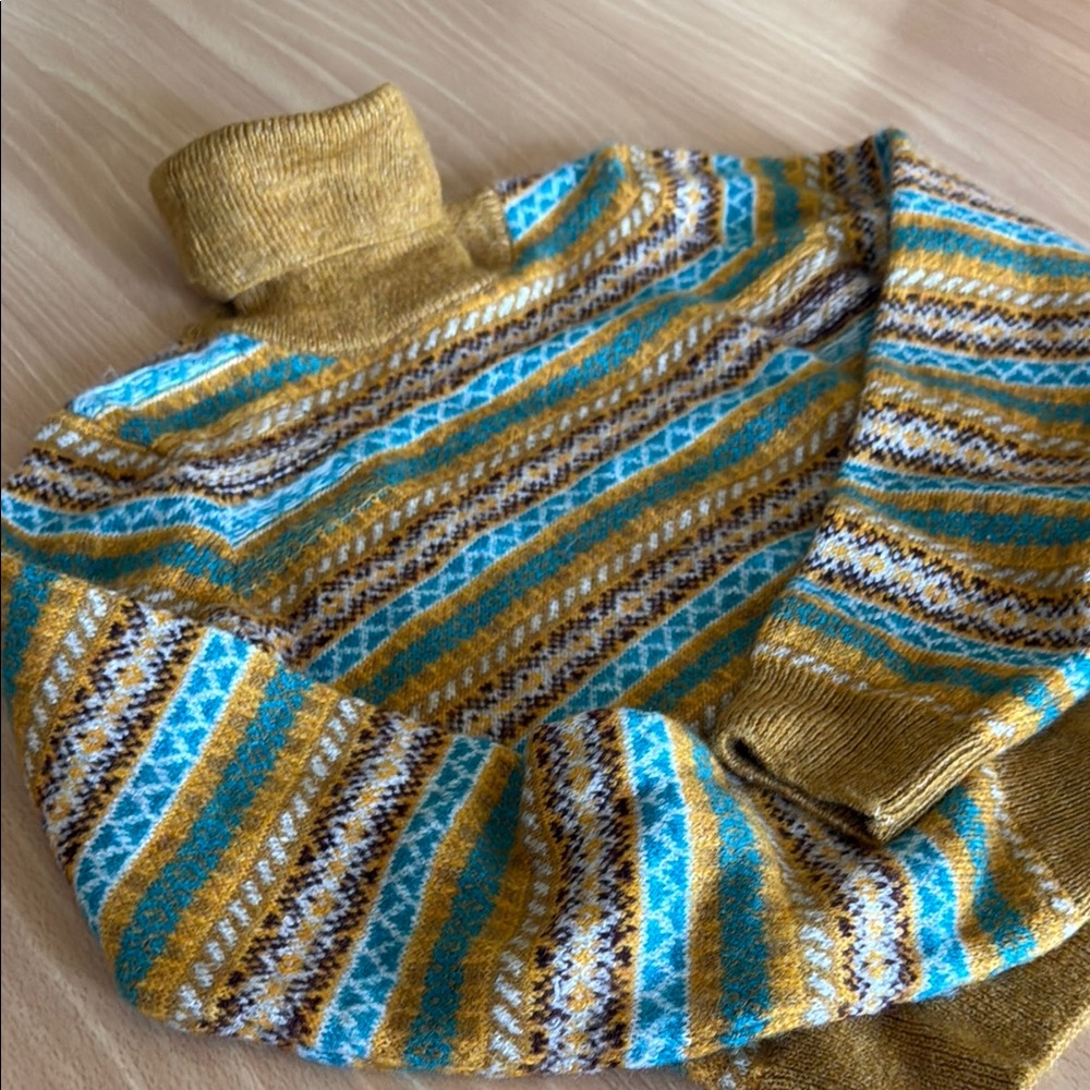 Anthropologie Fair Isle Turtleneck Sweater
